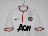 2013/2014 Manchester United Away White Retro Soccer Jersey