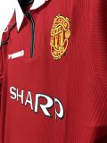 1998 Manchester United Home Long sleeve 1:1 Quality Retro Soccer Jersey