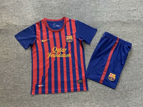 2011/2012 Barcelona Home 1:1 Kids Retro Soccer Jersey