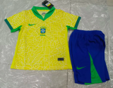 Brazil Home Yellow 1:1 Kids Soccer Jersey 24/25