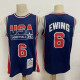 1992 Barcelona Olympic Games American dream moment after moment (round neck) #6 James blue 1:1 Quality