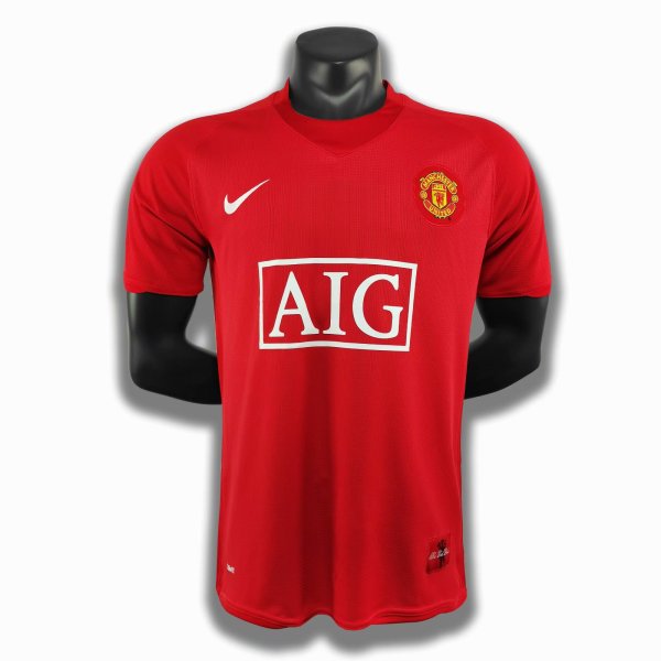 Manchester United Home Without Embroidery 1:1 Quality Retro Soccer Jersey 2007/2008