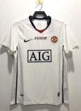 2008-2009 Manchester United Away White Champions League 1:1 Quality Retro Soccer Jersey