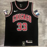 NBA Bulls crew neck black 33 leather band chip 1:1 Quality