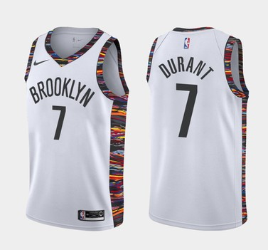 NBA Nets 7 city version white 1:1 Quality