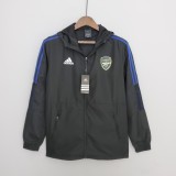 Arsenal Black Windbreaker 2022