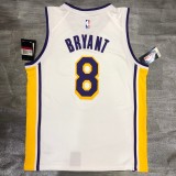 NBA Laker's Retro white V-collar No.8 Kobe with chip 1:1 Quality