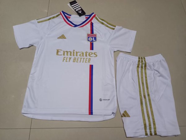 Lyonnais Home 1:1 Kids Soccer Jersey 23/24