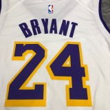 NBA Laker's Retro white V-collar 24 Kobe with chip 1:1 Quality