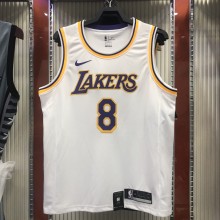 NBA Laker crew neck retro white No. 8 Kobe with chip 1:1 Quality