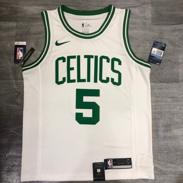 NBA Celtics retro white No. 5 Garnett with chip 1:1 Quality