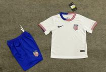 USA Home White Kids Soccer Jersey 24/25 USA Home White Kids Soccer Jersey 24/25