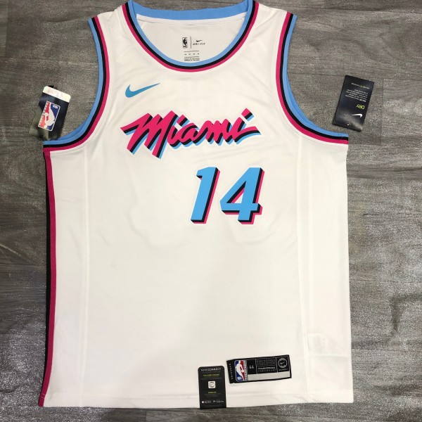 NBA Heat crew crew white No. 14 Hiro with chip 1:1 Quality