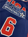 1992 Barcelona Olympic Games American dream moment after moment (round neck) #6 James blue 1:1 Quality