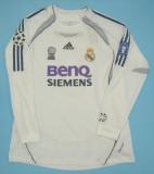 2006/2007 Real Madrid Home Long Sleeve 1:1 Quality Retro Soccer Jersey