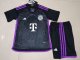 Bayern Munich Away Black 1:1 Quality Kids Soccer Jersey 23/24