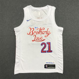 NBA 76ers Embiid #21 White City Edition 1:1 Quality NBA Jersey 23