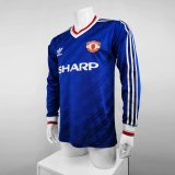 1986 Manchester United Away Long Sleeve 1:1 Quality Retro Soccer Jersey