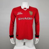 1999/2000 Manchester United Home Long Sleeve Champions League 1:1 Quality Retro Soccer Jersey