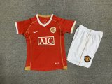 Manchester United Home Red 1:1 Kids Retro Soccer Jersey 2006/2007