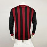 2009/2010 AC Milan Home Long Sleeve 1:1 Quality Retro Soccer Jersey