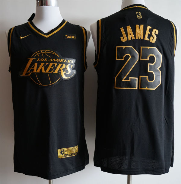 NBA Laker 23 black gold 1:1 Quality