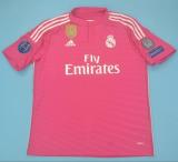 2014/2015  Real Madrid Away Pink Long Sleeve Retro  1:1 Quality Soccer Jersey