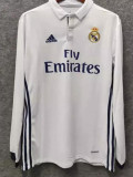 2016/2017  Real Madrid Home Long Sleeve Retro 1:1 Quality Soccer Jersey
