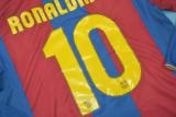 2007-2008 Barcelona Home Long sleeve 1:1 Retro Soccer Jersey