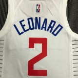 NBA Clippers LEONARD #2 White 75th Anniversary Top Quality Hot Pressing 1:1 Quality
