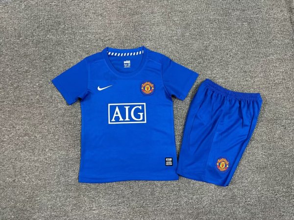 Manchester United Away Red 1:1 Kids Retro Soccer Jersey 2008/2009