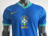 Brazil Away Blue Player  1:1 Quality Soccer Jersey 24/25