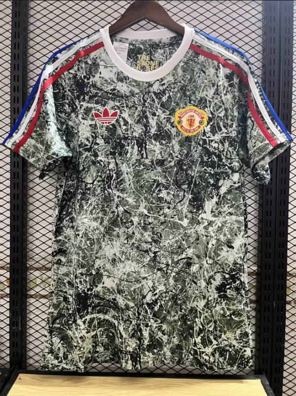 23/24 Manchester United Originals Stone Roses Icon Top-Multicolour Fans 1:1 Quality Soccer Jersey