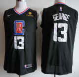 NBA New season clippers (new fabric print) 13 George City Edition dark blue, black, white, retro white 1:1 Quality