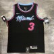 NBA Heat crew crew black No.3 Wade with chip 1:1 Quality