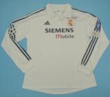 2002/2003 Real Madrid Home Long Sleeve 1:1 Quality Retro Soccer Jersey