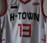 NBA New season rockets (new fabric printing) 13 Hardon White City Edition 1:1 Quality