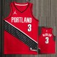 Trail Blazers McCOLLUM #３Jordan Red Top Quality Hot Pressing NBA 1:1 Quality