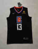 NBA New season clippers (new fabric print) 13 George City Edition dark blue, black, white, retro white 1:1 Quality
