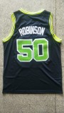 NBA Spurs #50 Admiral David Robinson high school Vintage Mesh Jersey dark blue 1:1 Quality