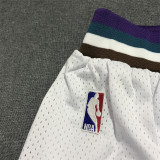 Jazz White 1:1 Quality Retro NBA Pants