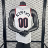 NBA Trail Blazers White HENDERERSON#00 Men Jersey Top Quality Hot Pressing Number And Name 2023
