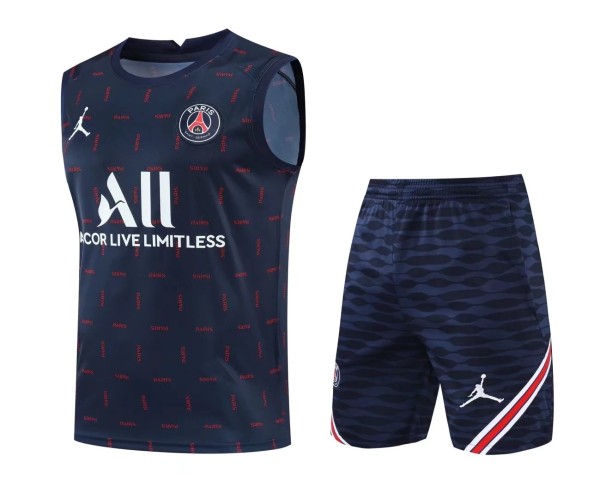 22/23 Paris Vest Training Suit Kit Black1:1 Quality Training Shirt