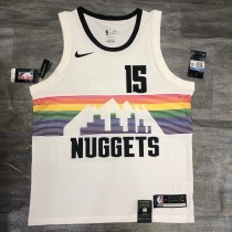 NBA Nuggets white No. 15 yokic with chip 1:1 Quality