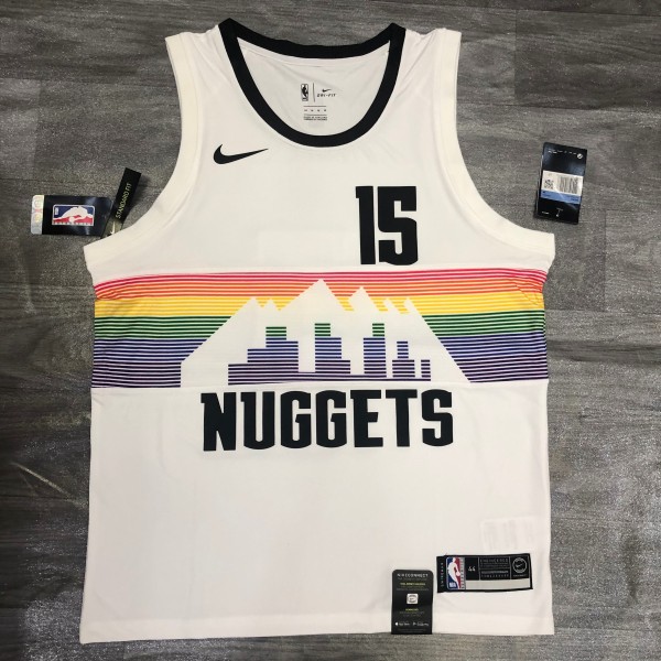 NBA Nuggets white No. 15 yokic with chip 1:1 Quality