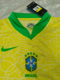 Brazil Home Yellow 1:1 Kids Soccer Jersey 24/25