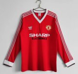 1983 Manchester United Home Long Sleeve 1:1 Quality Retro Soccer Jersey
