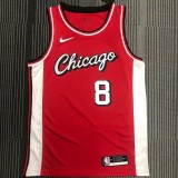 NBA Bulls LAVINE #8 Red Top Quality Hot Pressing 1:1 Quality