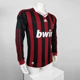 2009/2010 AC Milan Home Long Sleeve 1:1 Quality Retro Soccer Jersey