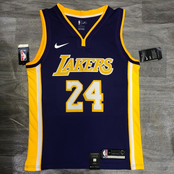 NBA Lakers retro purple V-neck 24 Kobe with chip 1:1 Quality